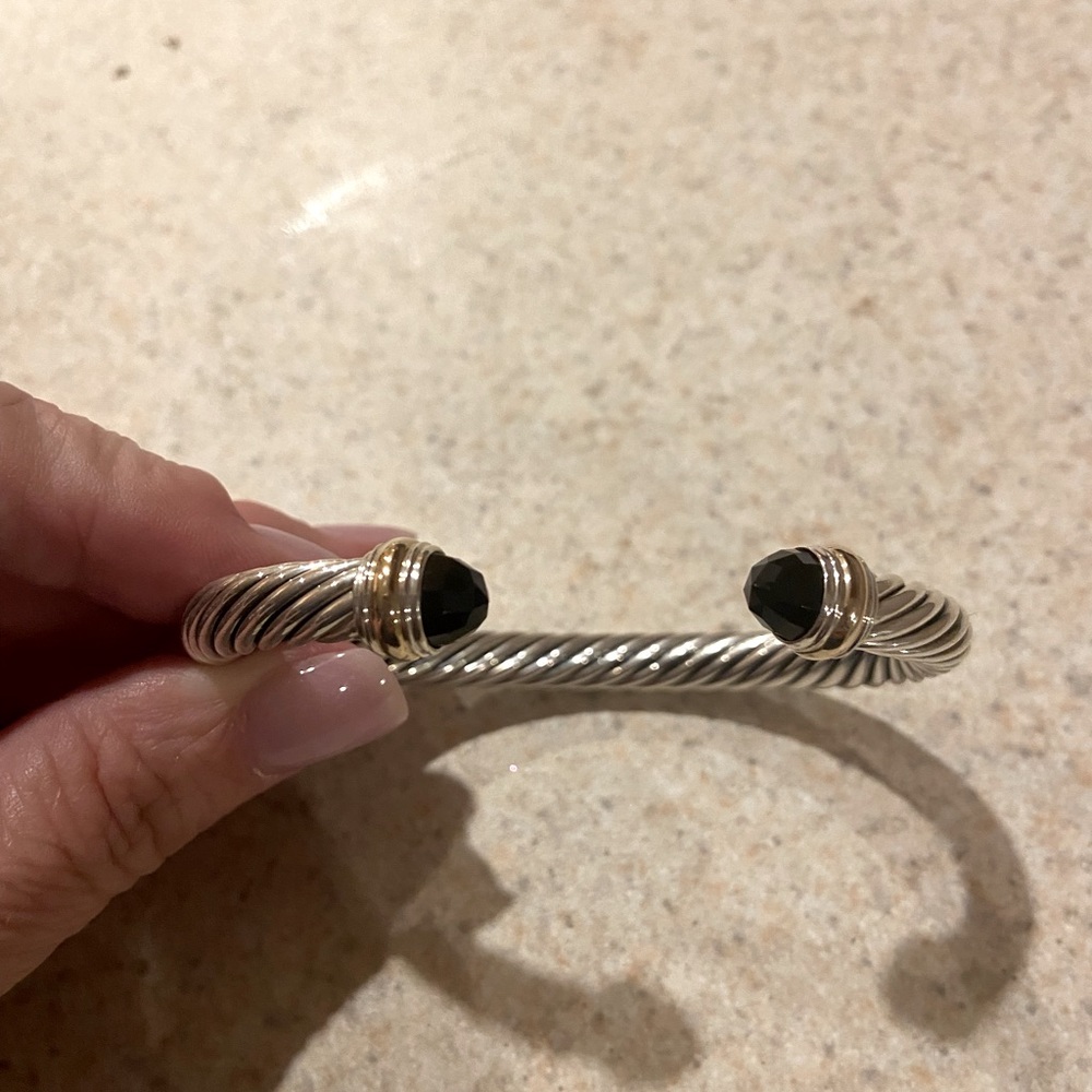 David Yurman black onyx cable bracelet